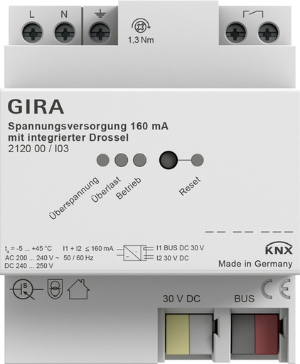[E3XGB] KNX Power Supply 160mA With Integrated Choke - 212000