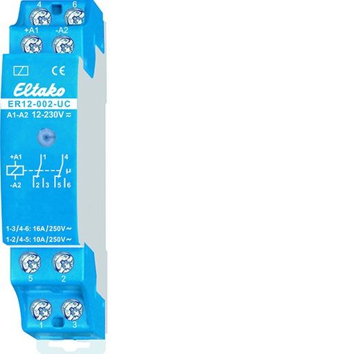 [E3XP5] Eltako Er12-002-Uc Relé De Conmutación Doble 16A 250 V CA - 22002601