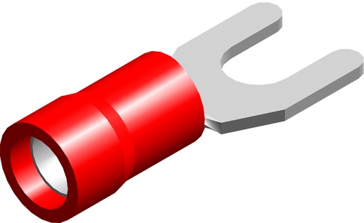 [E3XRR] Conex Pvc Terminal En Fourche M3 Rouge 0.5-1.5mm² - Ce020101 [100 Pièces]