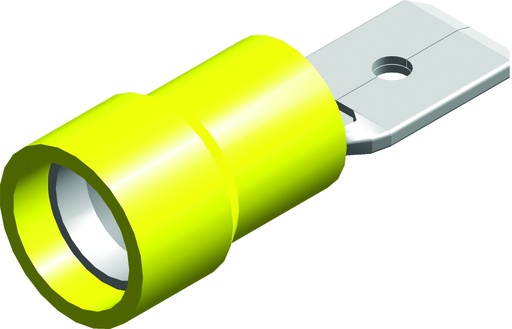 [E3XSH] Gelber Isolierter Flachstecker 4.0-6.0mm² - CE120301 [100 Stück]