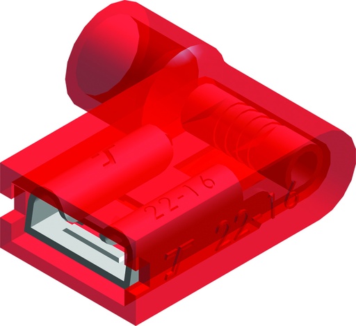 [E3XRH] Geïsoleerde Rechte Hoek Spade Connector 0.5-1.5mm² Rood - CE110103 [100 Stuks]