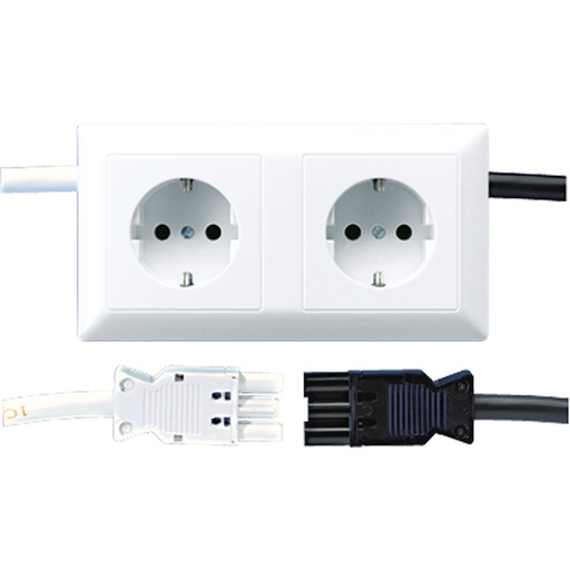 [E3XWD] Jung AS500 Dual Wall Socket With Child Protection White (European Socket) - AS1522WG-1-6WW