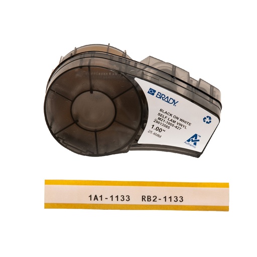 [E3Y2Q] Brady M211 Self Laminating Wire Label 25.4mm Black White - 110928