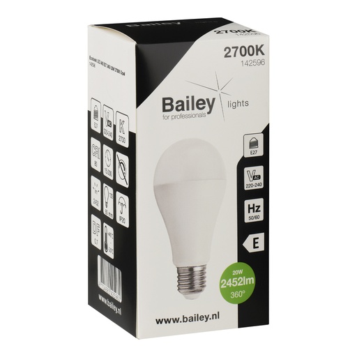 [E3XZU] Bailey Ecobasic LED A65 E27 20W 2700K Bulb - 142596