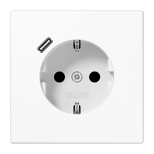 [E3Y4Q] Jung LS990 Wall Socket With USB-C Quick Charge Port (European Socket) - LS1520-18CWW