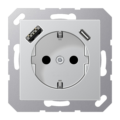 [E3Y4W] JUNG A500 Dual USB Wall Socket With Child Protection (European Socket) - A1520-15CAAL