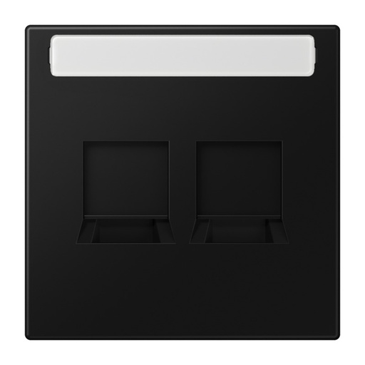 [E3Y4Z] LS990 Dubbele Modulaire Jack Afdekking Plaat Grafiet Zwart - LS1969-2NAWESWM