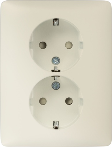 [E3Y77] Toma Doble Niko Con Seguridad Infantil Vertical Crema (Enchufe Europeo) - 100-67865