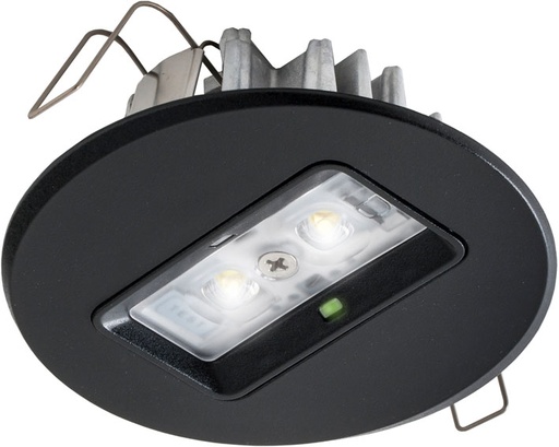 [E3YAG] 2W LED Emergency Recessed Downlight Black - 7TCA091160R0459