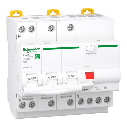 [E3YCW] Schneider Resi9 Rcbo 3P+N 16A C-Courbe 30Ma 6Ka - R9D55716