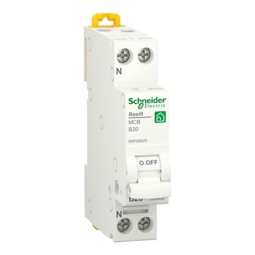 [E3YD5] Schneider Electric Resi9 MCB 20A Single Pole Plus Neutral - R9P09620