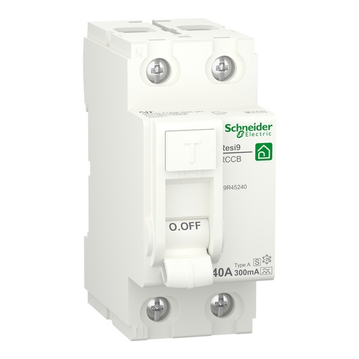[E3YCQ] Schneider Electric Resi9 40A RCCB Typ A Fehlerstromschutzschalter - R9R45240