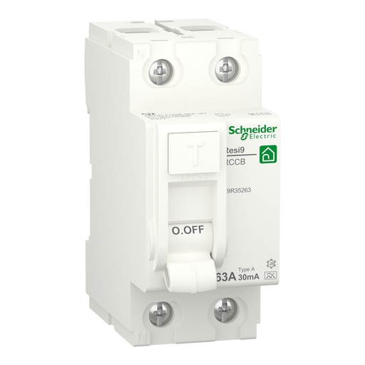 [E3YCR] Resi9 63A 30mA Tipo A RCCB Interruptor Diferencial - R9R35263