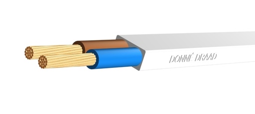 [E3YDE] Flexible Vinyl Cable 2x0.75mm² Flat White Eca - D09477 [100 Meters]