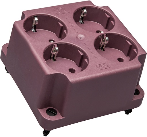 [E3YEP] ABB 3640 Red Cover With 4-Gang Schuko Socket - 1SPA007130F9265