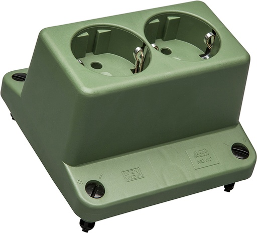 [E3YEQ] ABB 3640 Dual Schuko Socket Cover Green Recycled - 1SPA007130F9250