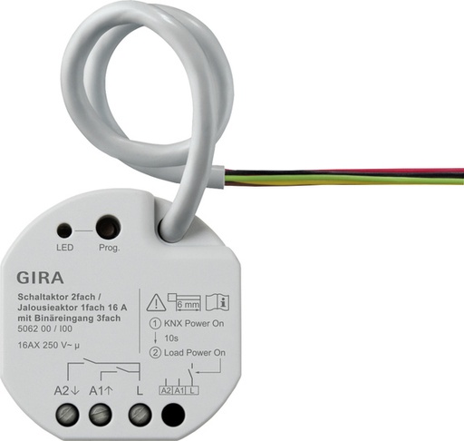 [E3YH2] Gira One 2-Gang Switch 16A KNX Secure Actuator - 506200
