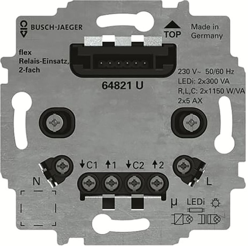 [E3YGR] ABB Busch 2 Canal Relé Base FlexTronics - 2CKA006800A3044