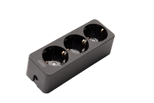 [E3YJS] Martin Kaiser 3-Way Desktop Power Socket Black (European Socket) - 538/SW