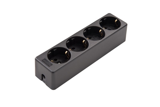 [E3YK5] Martin Kaiser 4 Way Desktop Power Strip Black (European Socket) - 541/SW