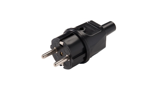 [E3YKK] Martin Kaiser IP44 PVC Earthed Plug Black - 514/SW