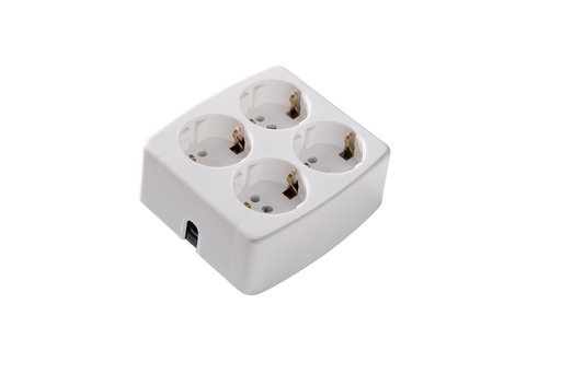 [E3YS6] Martin Kaiser 4-Socket Desktop Power Strip Square White (European Socket) - 536/KWS
