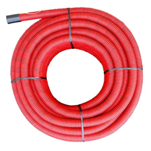 [E3YRD] Double Paroi PE-HD Tuyau De Protection De Câble 40x33mm Rouge 50M - MBR040 [50 Mètres]