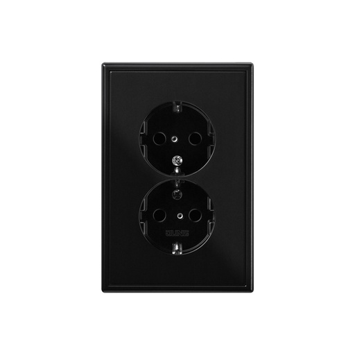 [E3YV8] Jung LS990 Prise Double Noire Avec Contact De Sécurité (Prise européenne) - LS5015SW