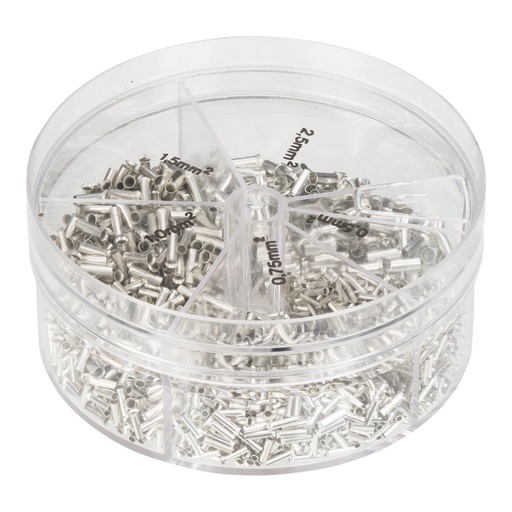 [E3YVT] Uninsulated Cord End Terminal Assortment - CE540102 [1900 Pieces]