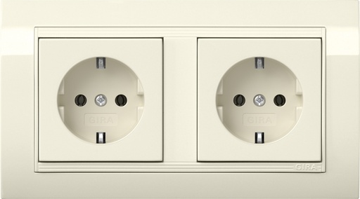 [E3YXD] Gira Dual SCHUKO Socket Outlet With Frame Type 10 Standard 55 - 4921021