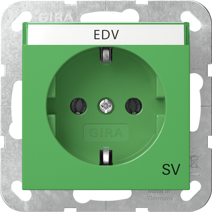[E3YYK] Gira System 55 Sicherheitsstrom SCHUKO Steckdose Grün - 4457107