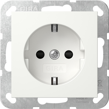 [E3YX6] Gira Systeem 55 Veiligheid Plus Schuko Stopcontact 6mm² Puur Wit - 498103