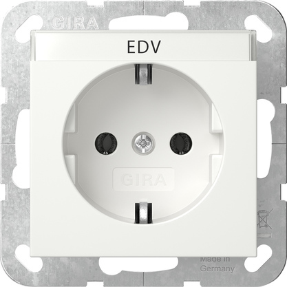 [E3YYJ] Gira System 55 Earthed Socket With Label Space - 445727