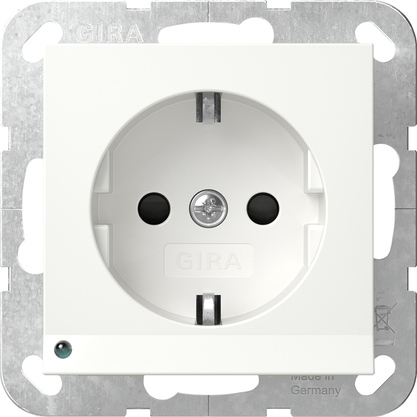 [E3YZK] Gira System 55 LED Safety Socket Outlet With Sensor - 417003
