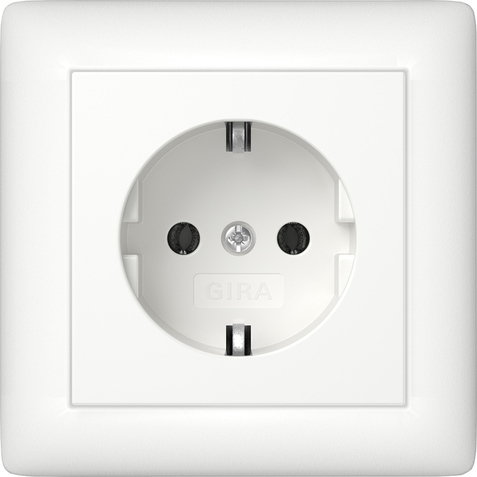 [E3YZ4] Gira Standard 55 SCHUKO Socket Pure White Matt - 444027