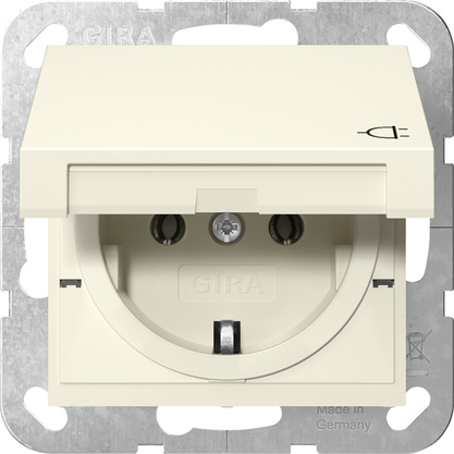 [E3YYU] Gira Systeem 55 Schuko Stopcontact Met Scharnierende Afdekking - 445401