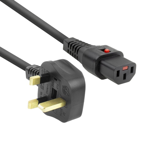 [E3Z35] UK Power Cord With IEC Lock C13 2M Black - AK5059