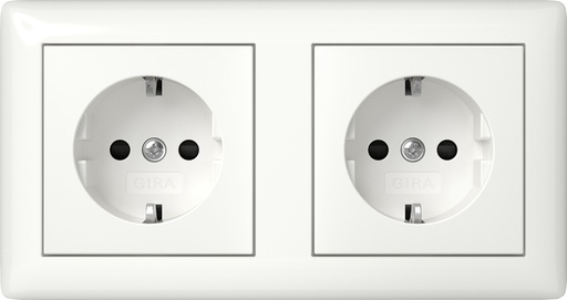 [E3Z2P] Gira Standard 55 Prise Double 16A 250V Sécurité Plus - 478603