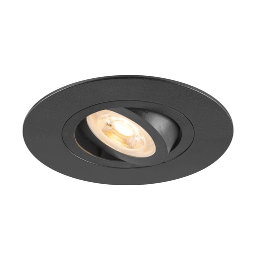 [E3ZHB] SLV New Tria 75 XL Round GU10 Recessed Ceiling Light Black - 1007625