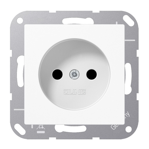 [E3ZJE] Jung Safety Plus Power Socket Without Ground Pin Alpine White (European Socket) - A1510NKIWW