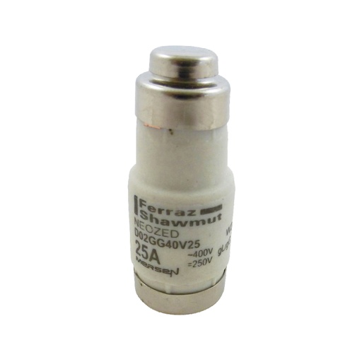 [E3ZJY] D02 Neozed GG Fusible 25A 400VAC 250VDC - W213160 [10 Pièces]