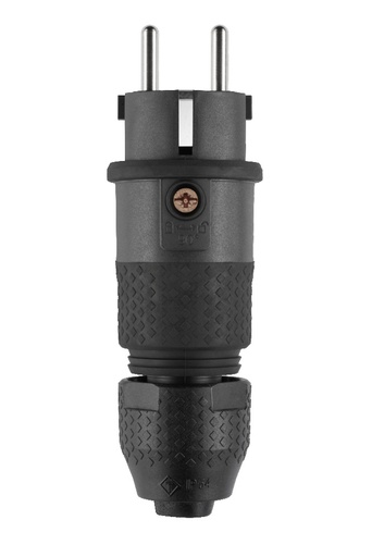 [E3ZKK] ABL Professional IP54 Schuko Plug Black 16A - 100000068