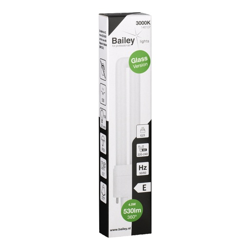 [E3ZMA] Bailey Led Pl Glas G23 4.5W 530lm Warm Wit Lamp - 146107