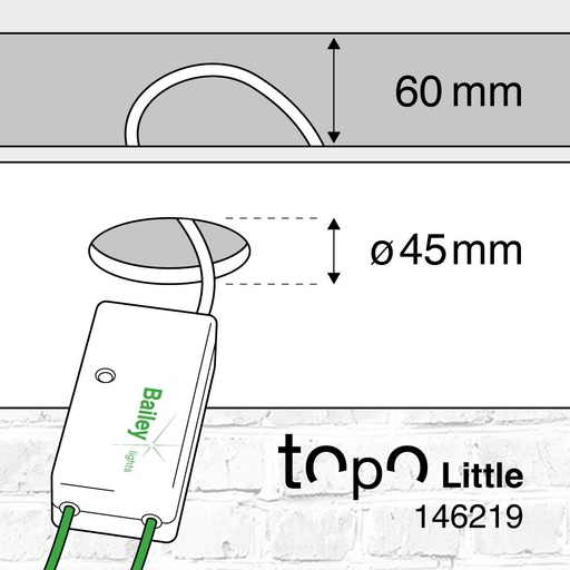 [E3ZNP] Bailey Topo Pequeño Transformador Led 12V 0-50W Regulable - 146219