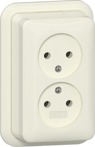 [E3ZQ8] Gira Dubbele Stopcontact 16A 250V Opbouw Wit - 479110
