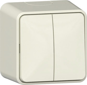 [E3ZSU] Gira Serie Opbouw Dubbele Wip Schakelaar Crème Wit - 310512