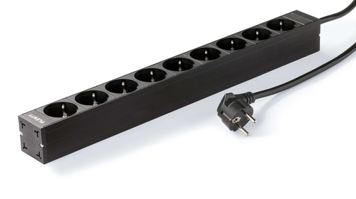 [E3ZWG] Unité De Distribution D'Énergie 16A 9 Prise Schuko Noir (Prise européenne) - PLA416-9-BL