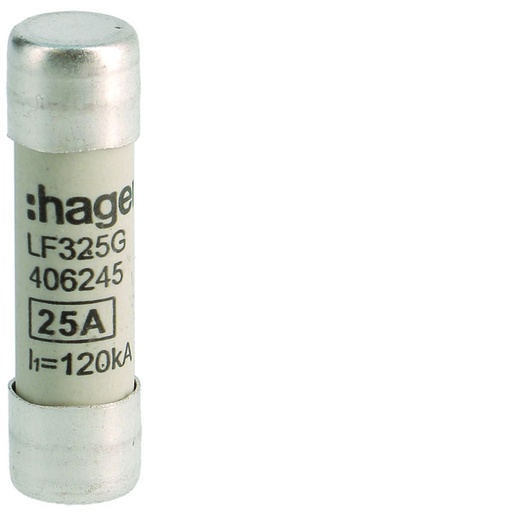 [E3T83-X10] Hager Industrielle Zylindrische Sicherung 25A 500V 10x38mm - LF325G [10 Stück]