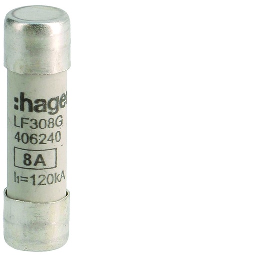 [E3UZF-X10] Hager Industrial Cylindrical Fuse 8A 500V 10x38mm gG - LF308G [10 Pieces]