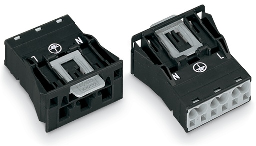 [E3VCC-X2] Wago 770-713 Snap In Connector 3-Pool 4mm² Zwart - 770-713 [2 Stuks]